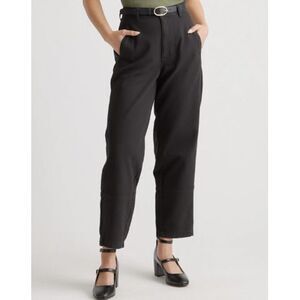 Quince Women's Organic Stretch Cotton Twill Barrel Pant Black 8